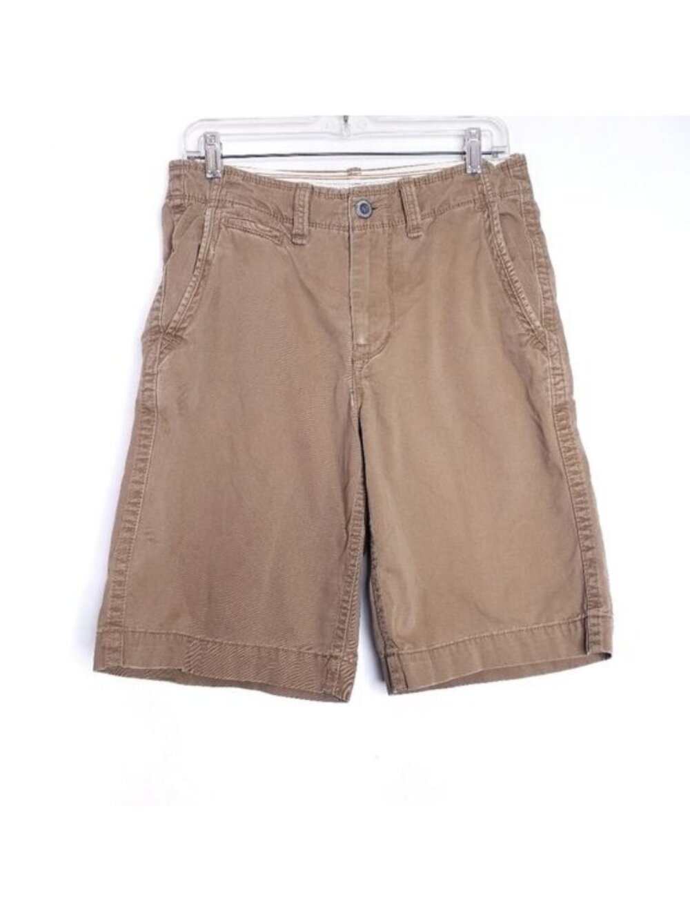 American Eagle Tan Khaki Flat Front Cotton Casual Shorts Men's Size 28